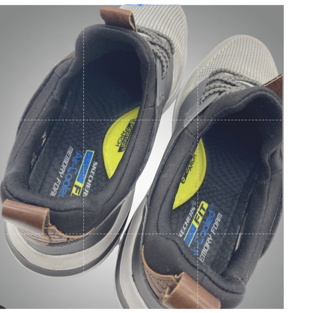Skechers Delson Cicada Mens 8.5 Gray Arch Fit Air Cooled Memory Foam Shoes - Picture 12 of 12